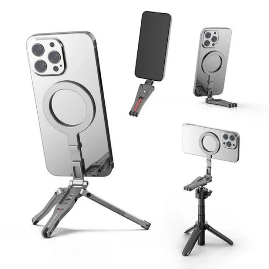 Zlos Ps03 Magflex Magsafe Tripod & Universal Magnetic Car Mount - Black / Silver